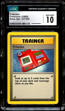 CGC 10 GEM MINT Pokedex 87/102 Base Set Pokemon Card - Image 2