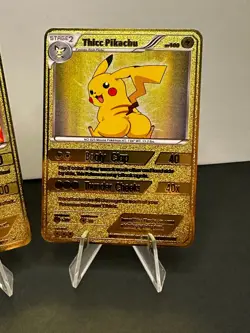 Thicc Charizard & Thicc Pikachu Collectible Gold Metal Cards For Display Only - Image 3