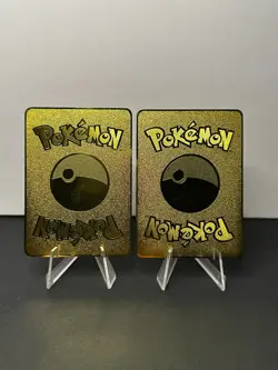 Thicc Charizard & Thicc Pikachu Collectible Gold Metal Cards For Display Only - Image 4