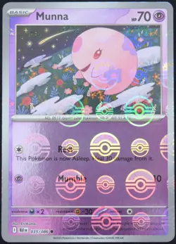 Pokemon TCG Munna 035/086 Black Bolt Poke Ball Reverse Holo Common Card - NM - Image 1