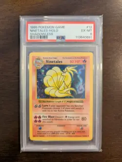 1999 Pokemon TCG Base Set Shadowless Ninetales Holo Rare Card 12/102 - PSA 6 - Image 1