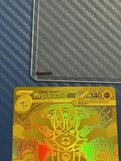Mega Lucario EX 188/132 Hyper Rare Gold Mega Evolutions Pokemon Card NEAR MINT - Image 2