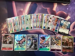 One Piece Japanese Lot 50+ NM Holo Cards (SRs, SECs & Foils)! - Image 1