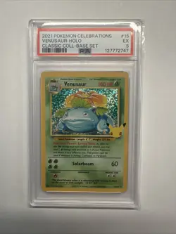 2021 POKEMON CELEBRATIONS CLASSIC COLLECTION #15 VENUSAUR-HOLO PSA 5 - Image 2