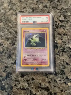 PSA 8 Celebi 3/64 Neo Revelation Holo Pokemon Card - Image 1