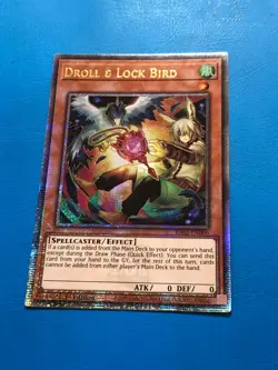 YUGIOH Quarter Century Rare Droll & Lock Bird RA02-EN006 1st Edition ALT ART - Image 1