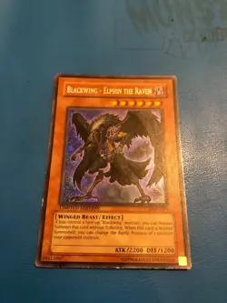 YUGIOH Secret Rare Blackwing - Elphin The Raven CT06-ENS01 PLAYED - Image 1