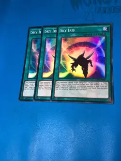 YUGIOH 3x Super Rare Sky Iris OP03-EN009 - Image 1
