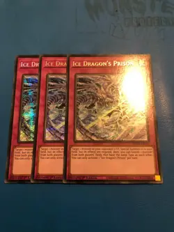 YUGIOH 3x Secret Rare Ice Dragon's Prison MP21-EN155 1st Edition - Image 1
