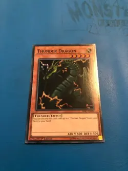 YUGIOH Super Rare Thunder Dragon HISU-EN046 1st Edition - Image 1