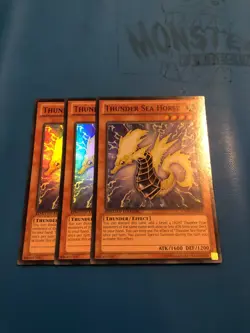 YUGIOH 3x Super Rare Thunder Sea Horse CT10-EN016 - Image 1