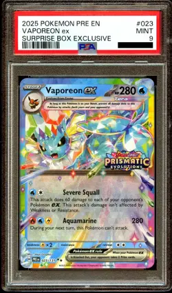 PSA 9 MINT Vaporeon Ex 023/131 SURPRISE BOX EXCLUSIVE PROMO Pokemon Card - Image 2