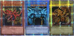 Yu-Gi-Oh! Obelisk Slifer Dragon Ra Winged LC01 QCR God Cards Set - Image 1