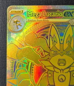 Mega Lucario EX 188/132 Mega Evolution Hyper Rare Gold Card Pokemon TCG NM-Mint - Image 2