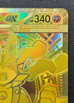 Mega Lucario EX 188/132 Mega Evolution Hyper Rare Gold Card Pokemon TCG NM-Mint - Image 3