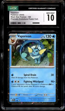 CGC 10 GEM MINT Vaporeon SVP168 COSMOS HOLO PROMO SVP 168 Pokemon Card - Image 2
