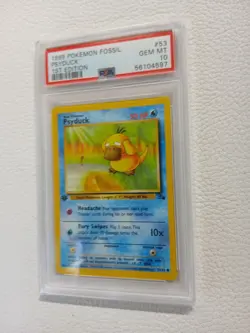 Pokemon Card 1st Edition Fossil #53 Psyduck PSA 10 GEM MINT 1999 Vintage - Image 3