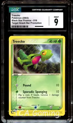 CGC 9 MINT Treecko 016 TARGET Snack Bar Black Star PROMO Pokemon Card - Image 1