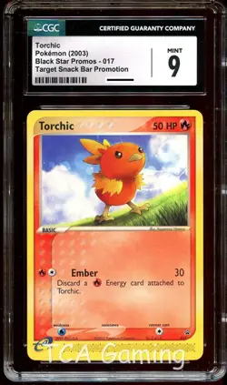 CGC 9 MINT Torchic 017 TARGET Snack Bar Black Star PROMO Pokemon Card - Image 1