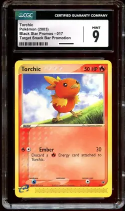 CGC 9 MINT Torchic 017 TARGET Snack Bar Black Star PROMO Pokemon Card - Image 2