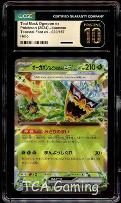 CGC 10 PRISTINE Teal Mask Ogerpon Ex 020/187 HOLO Terastal Festival Pokemon Card - Image 1