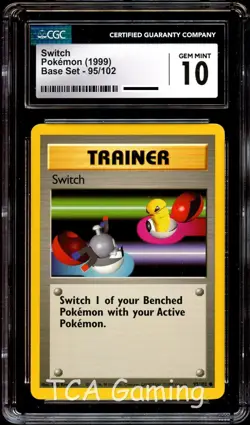 CGC 10 GEM MINT Switch 95/102 Base Set Pokemon Card - Image 1