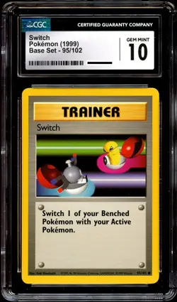 CGC 10 GEM MINT Switch 95/102 Base Set Pokemon Card - Image 2