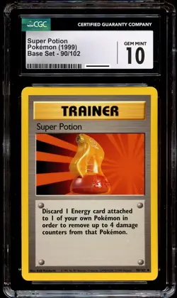 CGC 10 GEM MINT Super Potion 90/102 Base Set Pokemon Card - Image 2