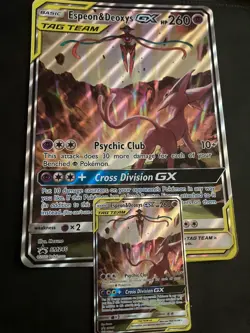 Espeon & Deoxys GX SM240 Sm Holo W/ Jumbo Card - Image 1