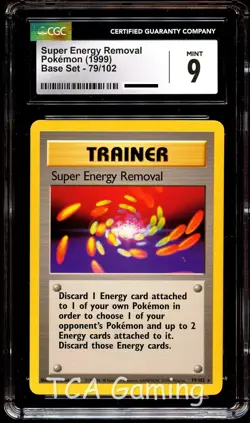 CGC 9 MINT Super Energy Removal 79/102 RARE Base Set Pokemon Card - Image 1
