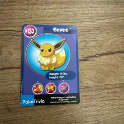 1999 Pokemon Burger King Poketrivia Eevee #133 HP Promotional Card - Image 1