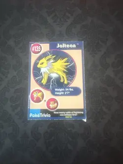Pokemon Poke Trivia Jolteon #135 Burger King Card - Image 1
