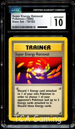 CGC 10 GEM MINT Super Energy Removal 79/102 RARE Base Set Pokemon Card - Image 1