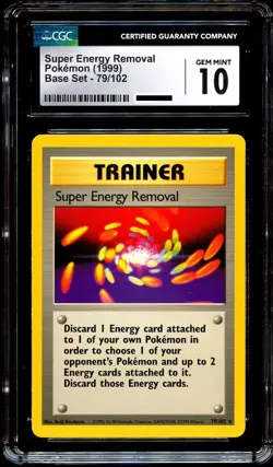CGC 10 GEM MINT Super Energy Removal 79/102 RARE Base Set Pokemon Card - Image 2