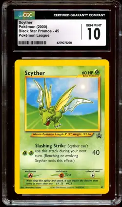 CGC 10 GEM MINT Scyther # 45 WOTC Black Star Promo Pokemon Card - Image 2