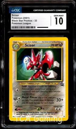 CGC 10 GEM MINT Scizor # 33 WOTC Black Star Promo Pokemon Card - Image 1