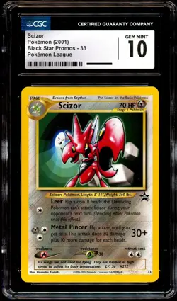 CGC 10 GEM MINT Scizor # 33 WOTC Black Star Promo Pokemon Card - Image 2