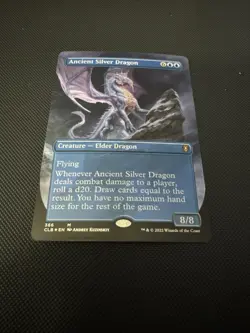 Ancient Silver Dragon BoarderlessFOIL Commander LegendsBattle for Baldur's Gate - Image 1