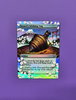 MTG Magic Sensei's Divining Top Hand Painted Altered Art Foil Champions - Image 1
