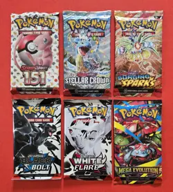Pokemon 6 Booster Packs & 2024 TOT 30-Card Set With 10 Cosmos Holograms Lot #1 - Image 1