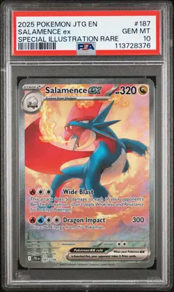 2025 POKEMON JTG EN-JOURNEY TOGETHER #187 SALAMENCE EX PSA 10 - Image 1