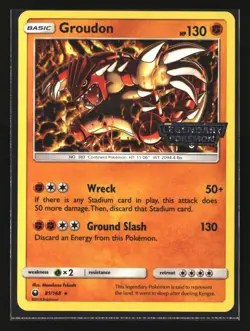 Pokemon GROUDON 81/168 Gamestop Promo Cosmos (SM Celestial Storm) LP/Light Play - Image 1
