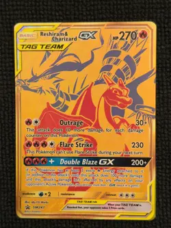 POKEMON TCG RESHIRAM & CHARIZARD GX SM247 TAG TEAM BLACK STAR PROMO ENGLISH 1 - Image 1
