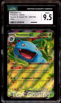 CGC 9.5 MINT+ Venusaur Ex 003/165 HOLO RARE 151 Pokemon Card - Image 1