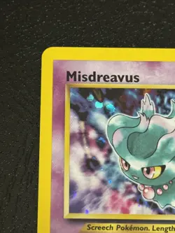 Pokemon TCG Misdreavus 11/64 DOUBLE HOLO Error Neo Revelation - NM/LP SWIRL - Image 2
