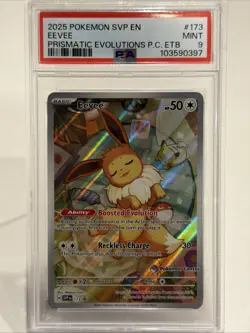 POKEMON CENTER Eevee SVP 173 Prismatic Evolutions ETB Promo PSA 9 - Image 1
