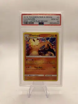 2018 POKEMON SUN & MOON #3 CHARIZARD GEM MT DRAGON MAJESTY PSA 10 GEM MT - Image 1