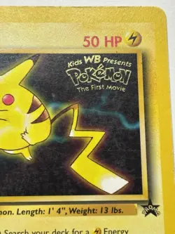 1999 POKEMON PIKACHU WB KIDS MOVIE BLACK STAR PROMO CARD #4 - MP - Image 2