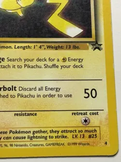 1999 POKEMON PIKACHU WB KIDS MOVIE BLACK STAR PROMO CARD #4 - MP - Image 5