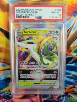 Pokemon Serperior VStar Silver Tempest #008 Graded Card PSA 10 - Image 1